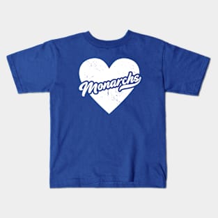 Vintage Monarchs School Spirit // High School Football Mascot // Go Monarchs Kids T-Shirt